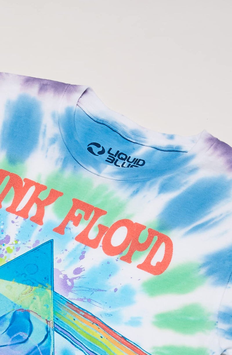 Liquid Blue Men's Pink Floyd Dark Side Oil Paint Tie Dye Short Sleeve T-Shirt, Multi Tie Dye, Large - Image 2